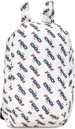 Fendi Pre-owned Womens Logo Print Backpack - White Textile - One Size