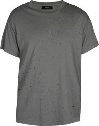 Amiri Tops, Heren, Grijs, L, Katoen, Aged Effect T-shirt