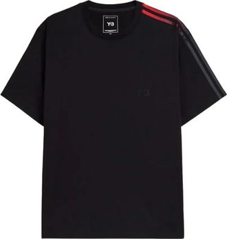 Yohji Yamamoto Gradient-Stripe Katoenen T-shirt - Heren - T-shirts - Zwart - S - Katoen - Tops