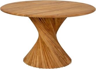 Wanderlust Deco Mesa de comedor de madera marr&oacute;n claro 130x130x75 alt. Cm