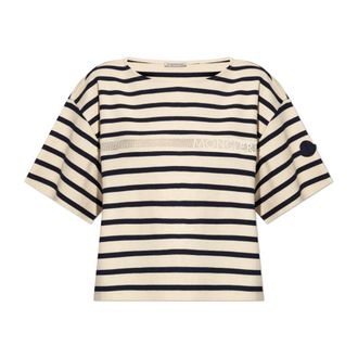 Moncler T-Shirts, female, Blue, Size: XS Oversize T-shirt