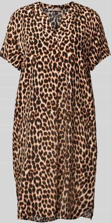 Christian Berg Knielanges Tunikakleid mit Kappärmeln in Beige, Größe 34