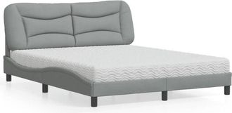 vidaXL Vidaxl - Cama Con Colch&oacute;n De Tela Gris Claro 160x200 Cm