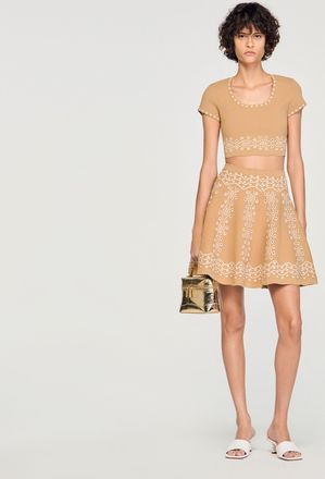 Sandro Jumper with contrast embroidery