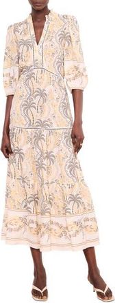 Mint Velvet Palm Print Maxi Dress in Green at Nordstrom, Size 14