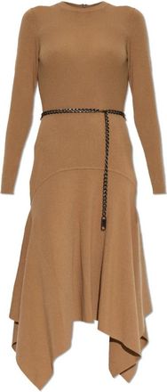 Michael Kors Stretch Wool Handkerchief Dress - Dames - Kleedjes - Bruin - S - Wol - Kleedjes