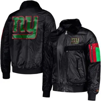 Starter Mens Starter x Ty Mopkins Black New York Giants Black History Month Satin Full-Zip Jacket at Nordstrom, Size Medium