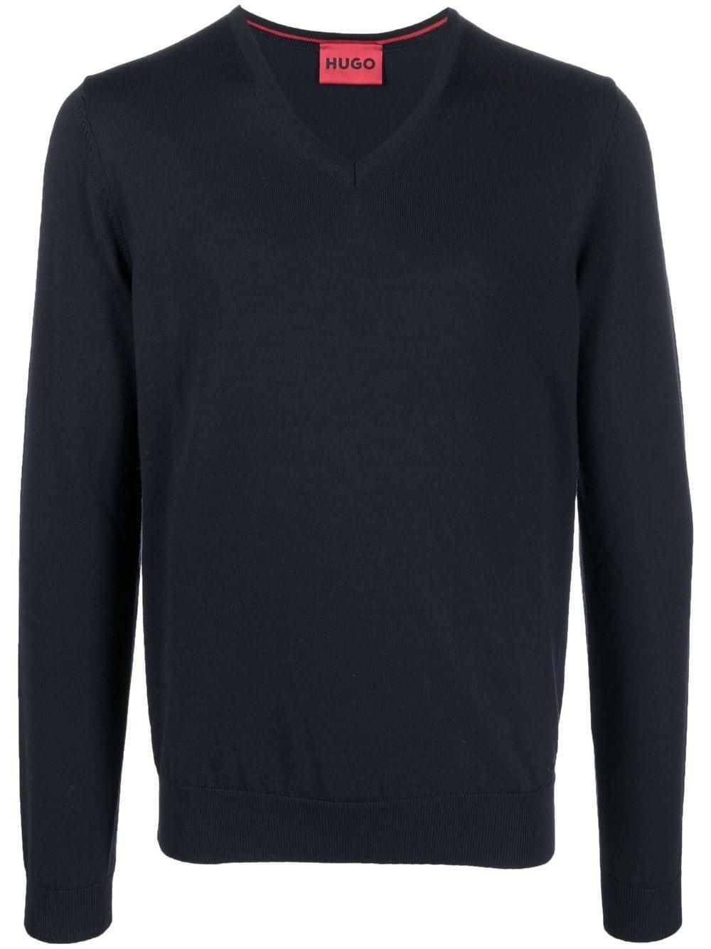 Hugo boss v neck jumper sale best sale