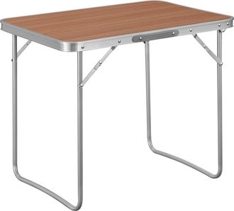 Woltu Woltu Mesa De Camping Mesa Plegable Con Mango Multifuncional Mesa De Jard&iacute;n Mesa De Trabajo Mesa De Balc&oacute;n Mesa Playa Aluminio Y Mdf Mesa De Picnic 70