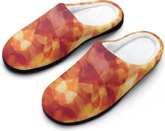 Generic Fire Abstract Flame Mens Slippers Memory Foam Winter Warm Sandals Slip On House Shoes Size 7-14