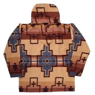 Blank Unisex Navaho Fleece Hoodie In Teal/gold