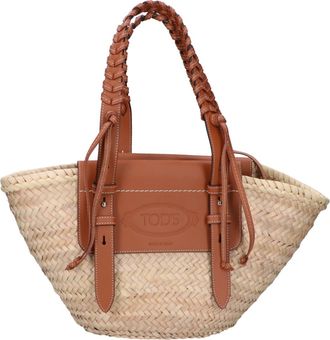 Tod's Brown Raffia Leather Tote Bag (Pre-Owned)