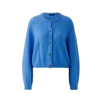 Oui gebreid vest met wol blauw