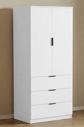 Home Discount Vida Designs Trega 2 Door 3 Drawer Wardrobe Cupboard Bedroom Furniture in White