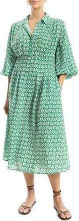 Max Studio Balloon Sleeve Midi Shirtdress in Green at Nordstrom Rack, Size X-Small