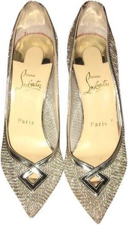 Christian Louboutin Metallic faux-snakeskin leather Neoalto 100 heeled pumps Size 37.5
