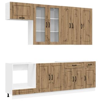 vidaXL Unidad De Cocina Kalmar 8 Uds. Roble Artisan Vidaxl