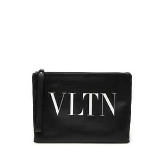 Valentino Pre-owned Printed Leather Clutch - Dames - Pre-owned - Zwart - Maat: ONE Size Leer