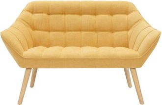 VENTE-UNIQUE.COM Sofá fijo poliéster 2 plazas mostaza 127x73cm