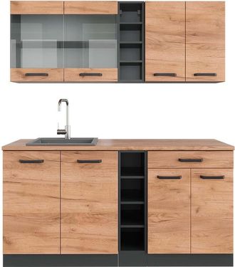 Vicco Cocina Vers&aacute;til R-line, Oro Power Roble/antracita, 160 Cm, Et Roble