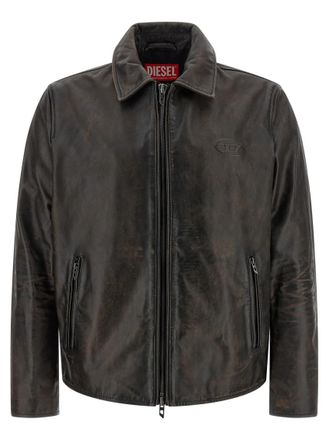 Diesel Brown Shirt Collar Jackets