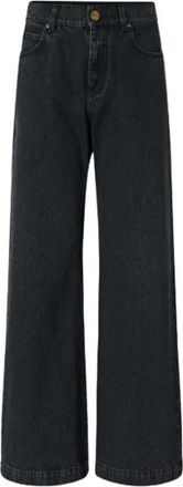 Pinko Wanda Waist Down Wide Leg - Dames - Loose Fit Jeans - Zwart - W24 - Katoen - Jeans