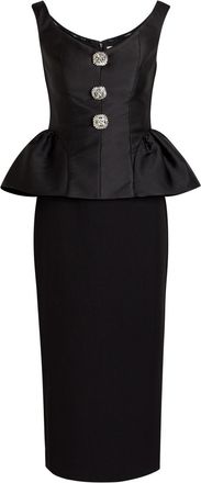 Roland Mouret Crystal-embellished Taffeta and Crepe Midi Dress - Black - 10 (UK10 / S)