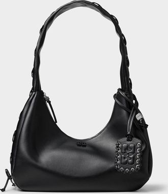 Ganni Mens Braided handle recycled leather handbag