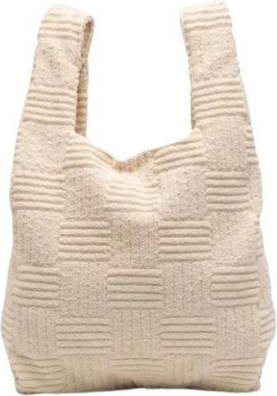 Bottega Veneta Pre-owned Tote Bag - Dames - Vintage Shopper - Wit - ONE Size - Katoen - Vintage