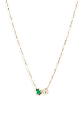 Anzie Mélia Toi Et Moi Necklace in Green at Nordstrom, Size 16
