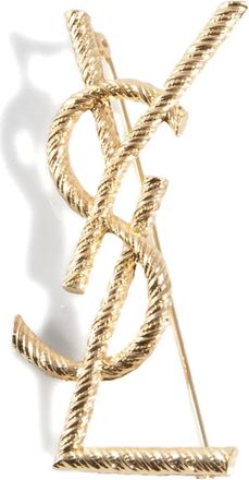 Saint Laurent 2000s Cassandre gevlochten broche - Goud