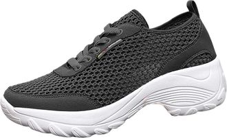 Generic Women Plantar Fasciitis Platform Gym Trainers Womens Shoes Ethnic Casual Shoes Summer Fashion Hollow Breathable Flat Heel Soft Sole Casual Gym Sneaker