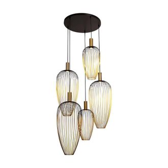 Netlighting Lucide AURELIE Pendant light 5xGU10 (MR11) Gold | Vibes in Black