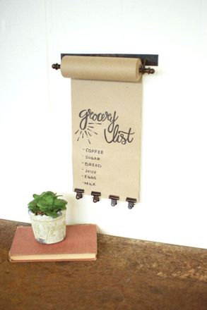 Kalalou Hanging Note Roll With 4 Brass Finish Clips-11In