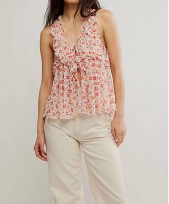 Free People Fearless Knit Tank Top In Ivory Combo