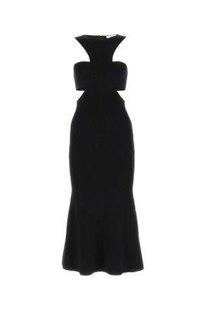 Alexander McQueen Alexander Mcqueen Black Viscose Blend Dress