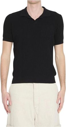 Roberto Collina Polo a coste - - Knitwear - Uomo - Nero - 2XL