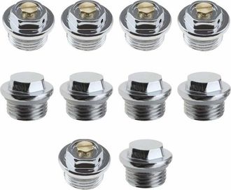 OEM 10 V&aacute;lvulas Manuales De Purga De Aire Para Radiador De 1/2 Pulgada Y 5 Tapones Ciegos Con Conexi&oacute;n Roscada Y Junta T&oacute;rica