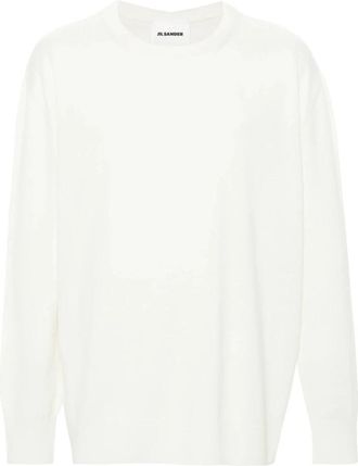 Jil Sander Sweater CN LS - Heren - Ronde hals truien - Beige - S - Truien & Vesten
