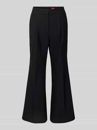 HUGO BOSS Wide Leg Stoffhose mit Viskoseanteil Modell HAMAIA in Black, Gr&ouml;&szlig;e 42