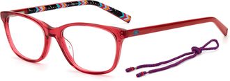 M Missoni Ladies Cherry Rectangular Eyeglass Frames MMI-0008-8CQ