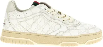 Gucci White Lace Up Logo Sneakers