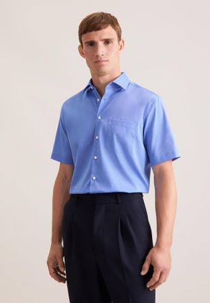 Seidensticker Businesshemd SEIDENSTICKER Schwarze Rose, Herren, Gr. XXL (45), normale &Auml;rmell&auml;ngen, blau (mittelblau), 100% Baumwolle, unifarben, regular fit, gerade