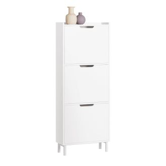 SoBuy Zapatero Estrecho Con 3 Solapas Organizador Para Zapatos De Entrada 50 X 19 X 129 Cm Blanco Fsr151-h-w Sobuy Es