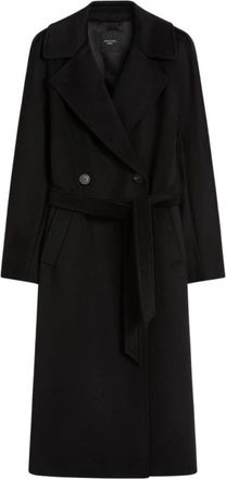 Max Mara Resina Coat - Dames - Jas met riem - Zwart - M - Wol - Jassen