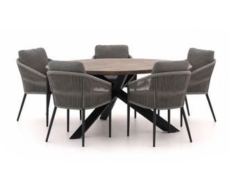 Bellagio la vita attrattiva + 15% kassakorting | Bellagio Mineo/ROUGH-Y &oslash; 150cm dining tuinset 6-delig