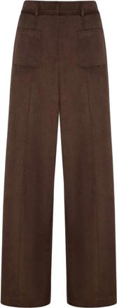 Manila Grace Pantaloni Larghi con Tasche - - Trousers - Donna - Marrone - L