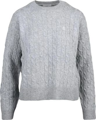 Ballantyne Pullover Intrecciato Girocollo - Dames - Ronde hals truien - Grijs - S - Wol - Truien & Vesten