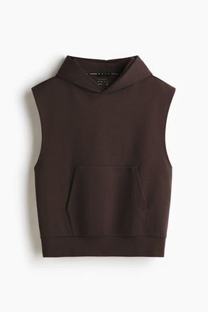 H&M Sleeveless Sports Hoodie With Drymove in Dark Brown at Nordstrom, Size Xx-Large