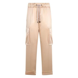 PESERICO Cropped Cargo Broek - Dames - Vrijetijds broeken - Beige - M - Polyester - Broeken